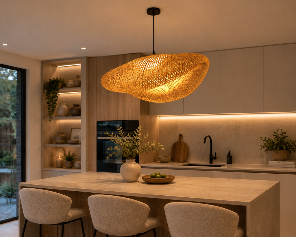 Suspension en rotin Contemporaine Mira