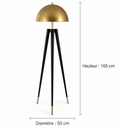 Lampadaire métal/or |Orélys