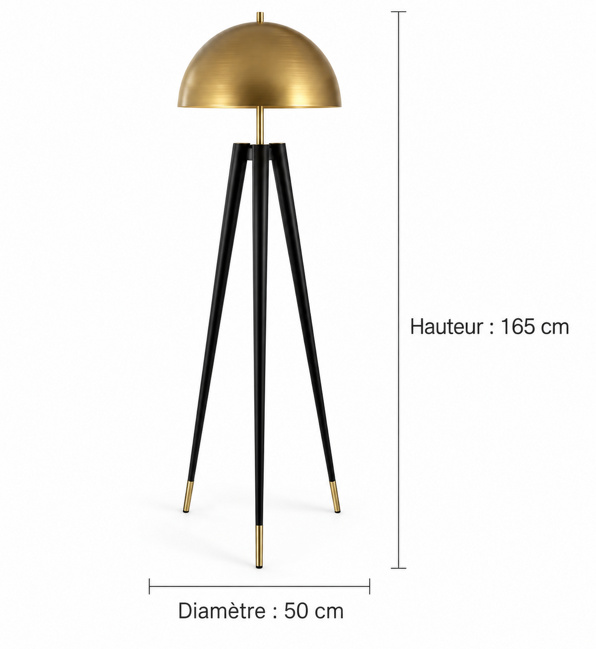 Lampadaire métal/or |Orélys