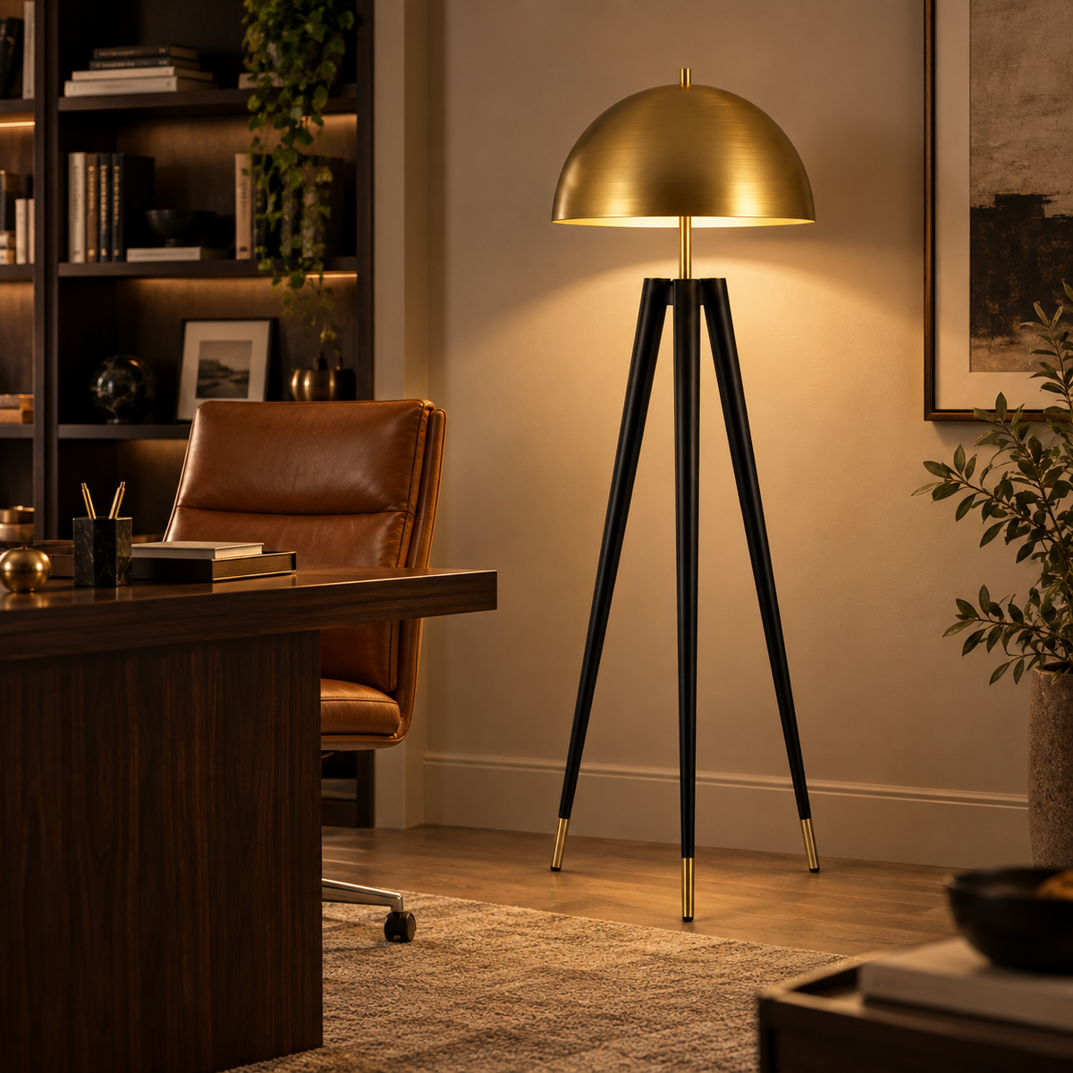 Lampadaire métal/or |Orélys