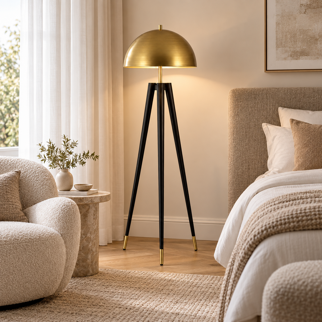 Lampadaire métal/or |Orélys