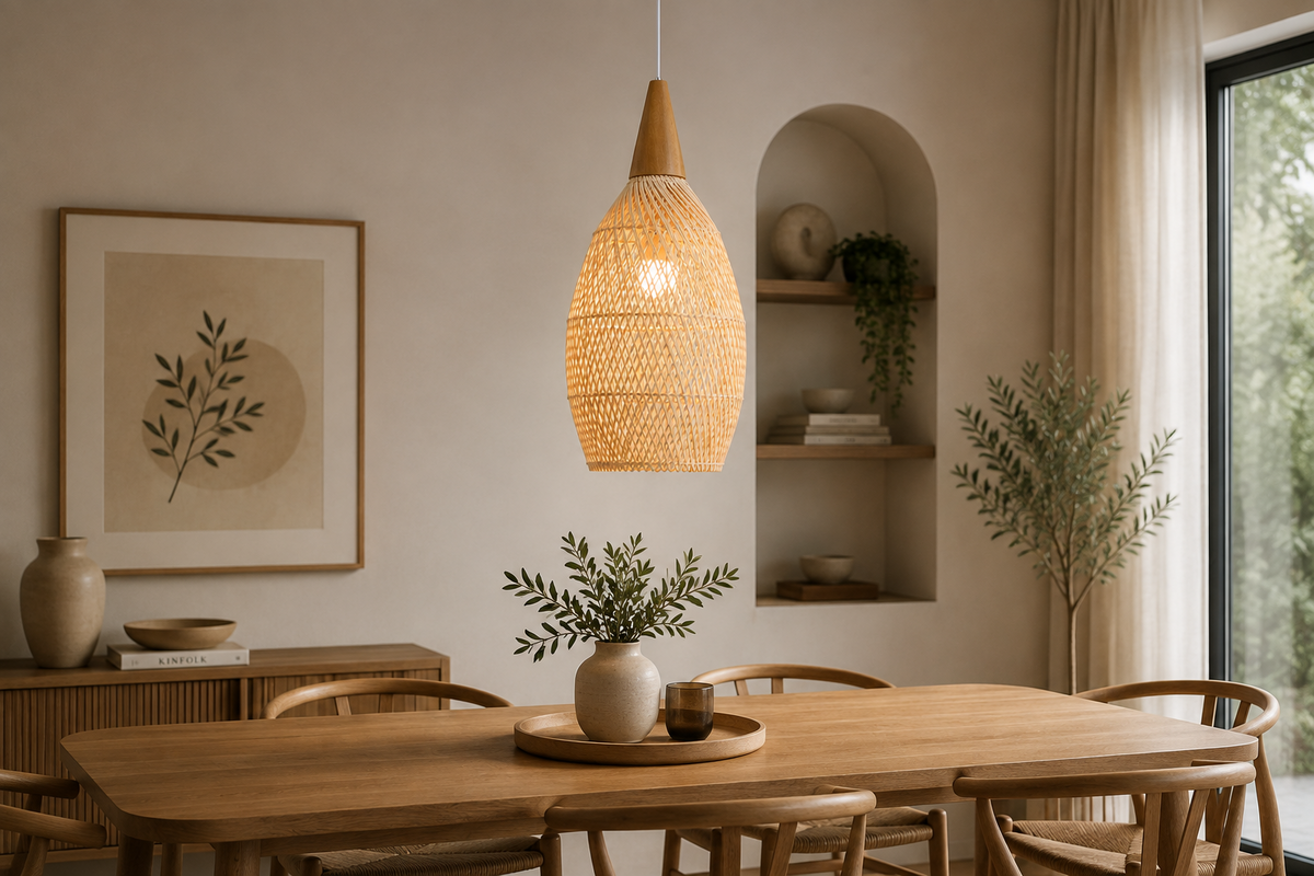 suspension en rotin tressé design Alexa