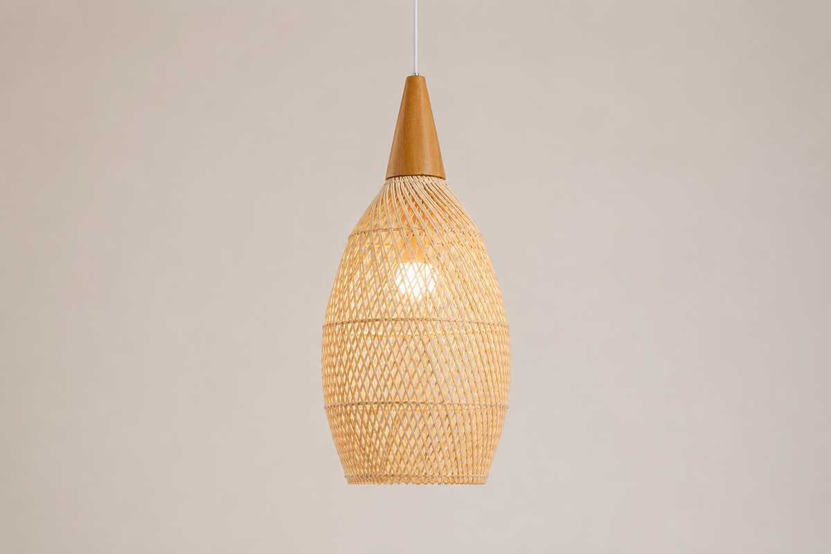 suspension en rotin tressé design Alexa